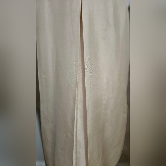 TWELVE by TWELVE 100% Silk Ruffle Front Button Up Collared Dress.Cream/white. M - Picture 13 of 13